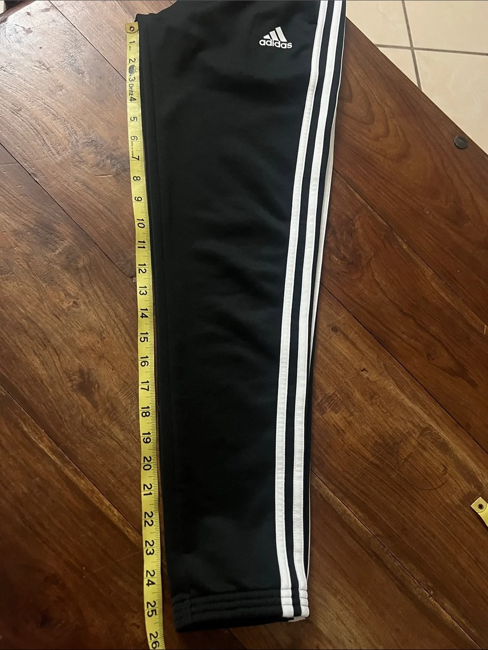 adidas girls Black Joggers with White 3-Stripes
